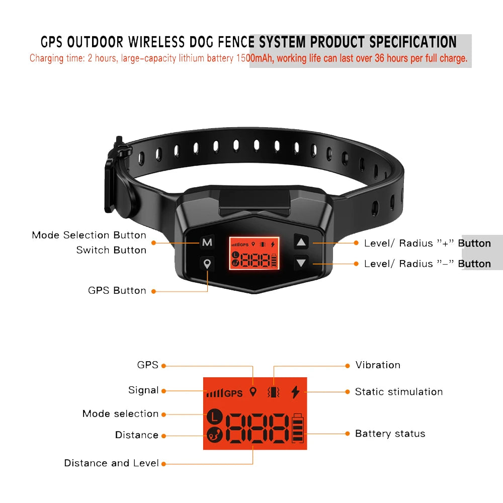 Revolutionary GPS Dog Training Collar: Wireless Electronic Fence System for Outdoor Freedom